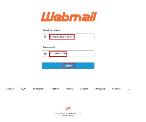 Using your email account via the Roundcube webmail interface.